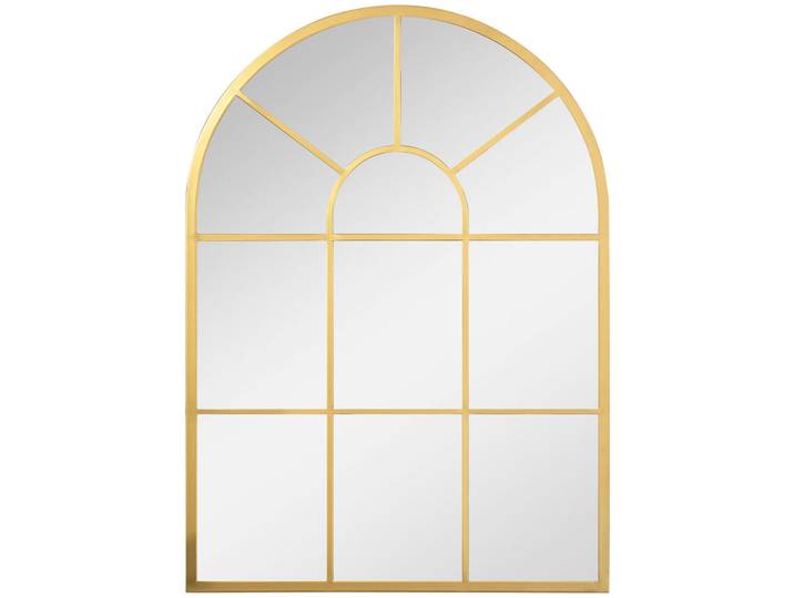 Homcom Wandspiegel Fensterspiegel 70 x 50cm Flurspiegel mit Metallrahmen Gold, Goldfarben, Glas, 2x50x70 cm, Spiegel, Wandspiegel