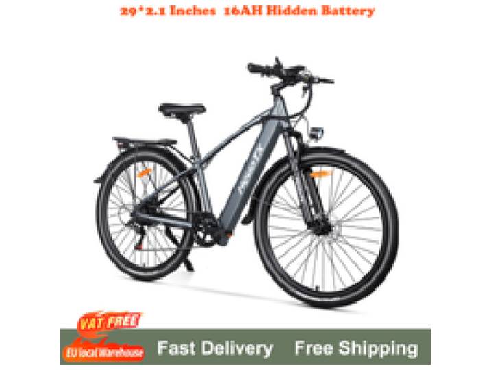 HedaTX TX1 City Elektrische Fiets voor Volwassenen 29 Inch Krachtige Motor 48V16Ah Verwijderbare Batterij Aluminium Frame All Terrain Mountain Ebike 7-Versnellingen Voorvering LCD Display Elektrische