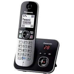 Panasonic KX-TG6821 DECT-Telefon Anrufer-Identifikation, Telefon, Schwarz, Silber