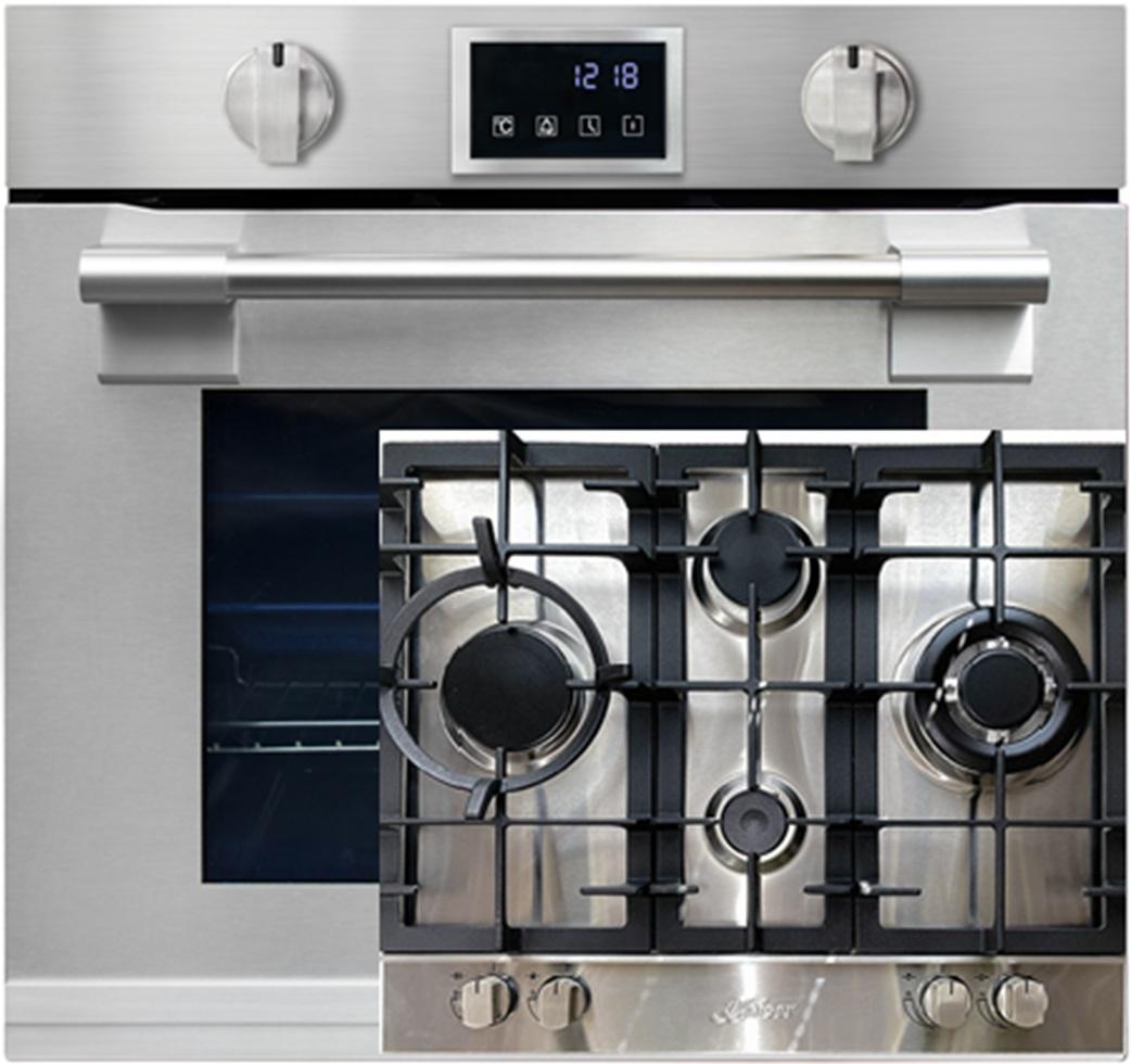 Kaiser Herd Set Autark EH 6339 XXL Einbau-Backofen 86L, mit Pyrolyse & AirFry, Touchdisplay, Drehknebel, 11 Funktionen+Gas-Kochfeld 60 cm KG 6364