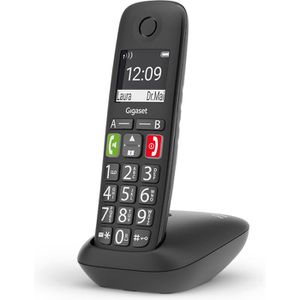 Gigaset Telefon E290, schwarz, Großtastentelefon, schnurlos
