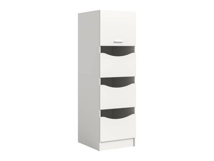 [en.casa] Colonne de rangement blanche 3 portes 1 abattant