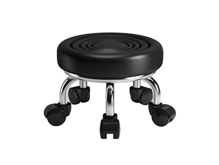 JFGCTYHXY Hocker mit Rollen, Roller Sitz Kurze Roll Fuß Hocker mit Universal Swivel Caster Räder(Black1)