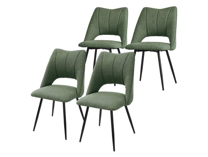 Ml-Design Esszimmerstuhl Grün 4er Set, 53x89x57 cm, Esszimmer, Stühle