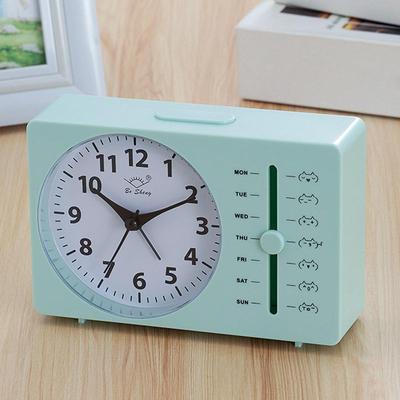 Inspired Deals Modern Silent Quartz Alarm Clock With Weekly Function For Desk & Bedside green