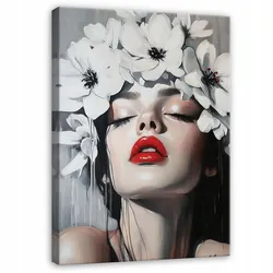 LEINWAND BILDER Frau Blumen Schlafzimmer 100x70