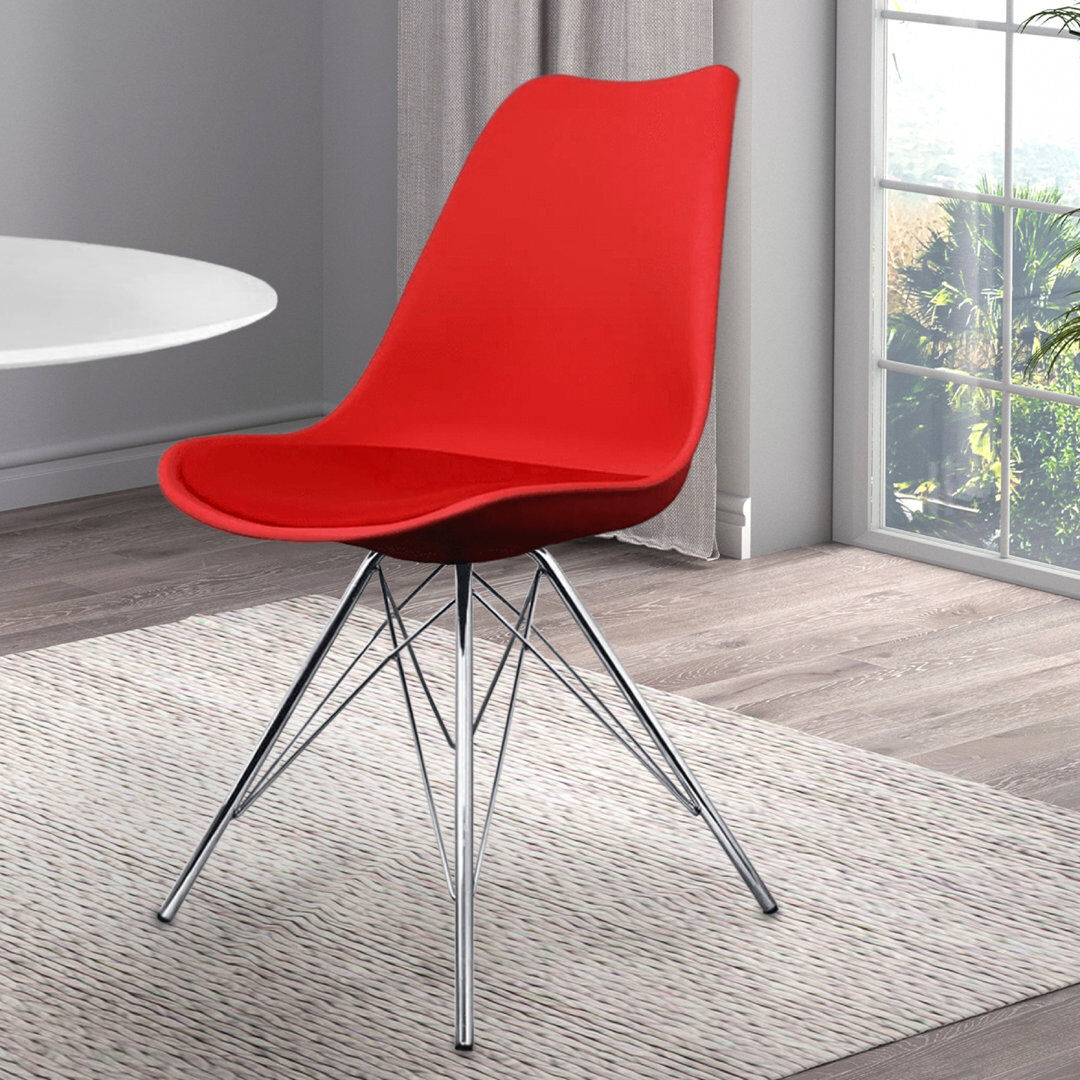 George Oliver Topeka 45cm H Upholstered Side Chair Red 82cm H X 49cm W X 45cm D