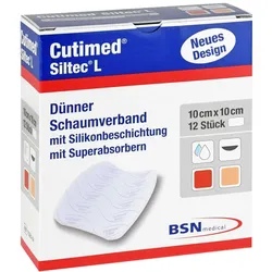 Cutimed Siltec L Schaumverb.10x10 cm dü. 12 St