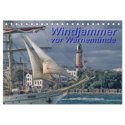 Windjammer vor Warnemünde (Tischkalender 2026 DIN A5 quer), CALVENDO Monatskalender