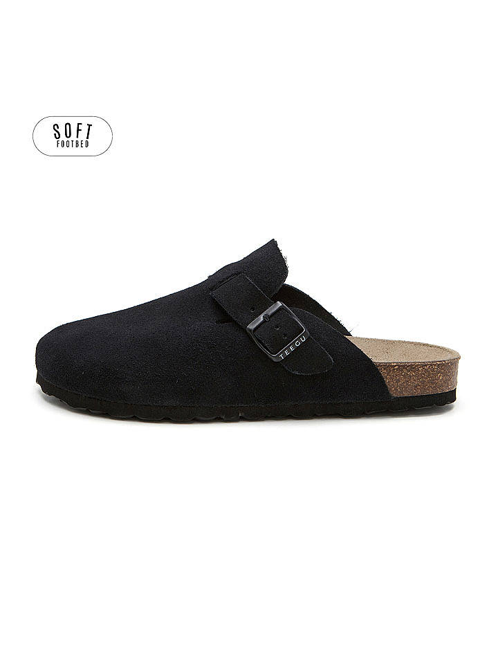 teegu Leder-Clogs in Schwarz - 44