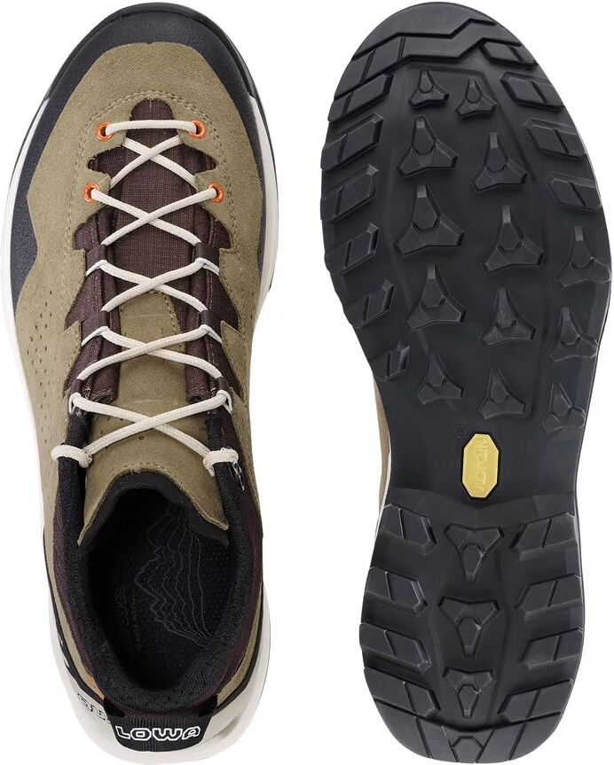 Wanderschuh LOWA "LOWA EXPLORER GORE-TEX LO", Herren, Gr. 41, braun (humus, braun), Leder, Textil, Schuhe Wanderschuh, wasserdicht dank Gore-Tex Membrane, mit Vibram Sohle humus, braun 41
