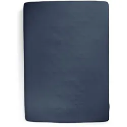 fleuresse Spannbettlaken Comfort 150 x 200 cm Jersey Blau
