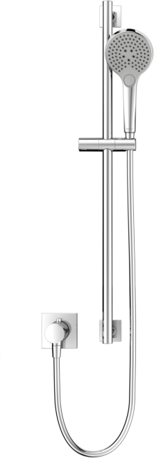 Keuco IXMO_solo Dusch-Set 2 59654011602 eckig, Thermostat -Brausemischer m. Brausestange, verchromt
