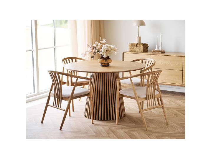 Table Ladok Ø 120cm Marron/Chêne