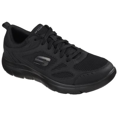 Sneaker SKECHERS "Summits-South Rim", Herren, Gr. 44, Textil, schwarz, Leder, Textil, Schuhe Sneaker, Freizeitschuh, Halbschuh, Schnürschuh im modernen Materialmix