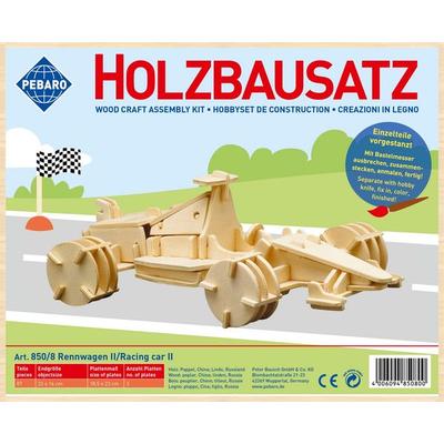 PEBARO 850/8 - Holzbausatz Rennwagen II, 87 Teile, Holzkonstruktion zum Zusammenstecken