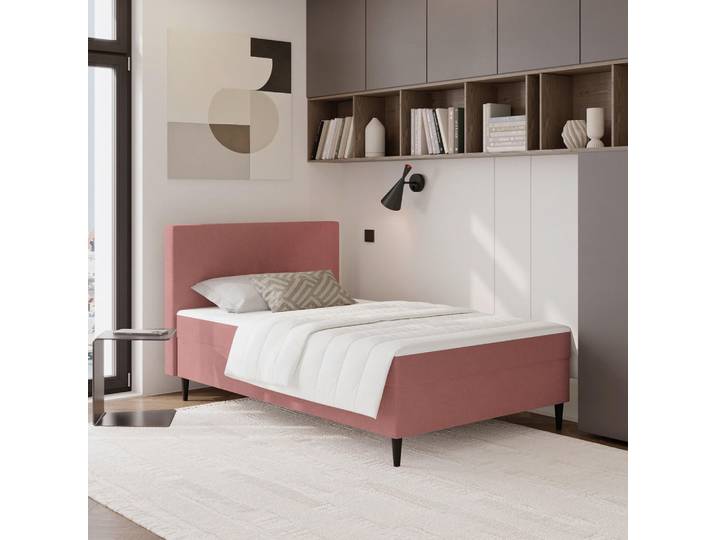 P & B Boxbett, Rosa, Textil, 90x200 cm, Bettkasten, Schlafzimmer, Bett, Einzelbetten