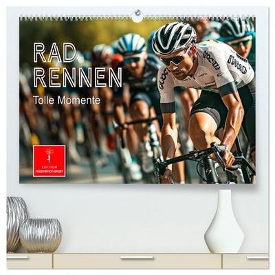 Radrennen - tolle Momente (hochwertiger Premium Wandkalender 2027 DIN A2 quer), Kunstdruck in Hochglanz