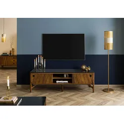 TV-Board Mango 160x45x50 braun geölt / dunkler Granit LOS ANGELES #101