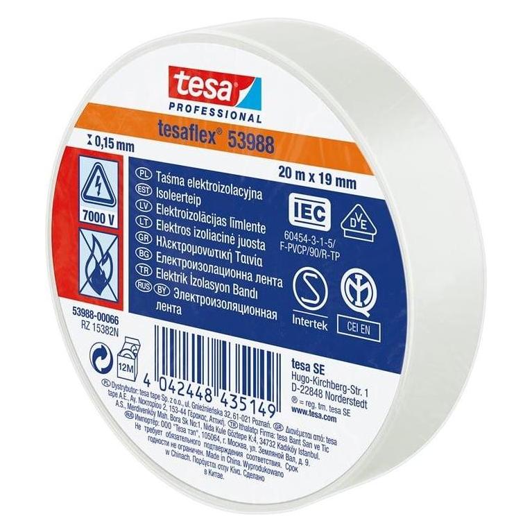 tesa Isolationsband weiss 20 m x 19 mm (19 mm) (53948-00066-25)