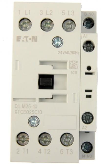 Eaton DILM25-10 Vermogensrelais, 24V, 3 Polen + 1 Hulpcontact, 11 kW, 400V AC3