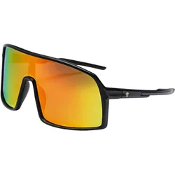 CHPO, Unisex, Sportbrille, Erica (Schwarz, Red Mirror), Rot, Schwarz