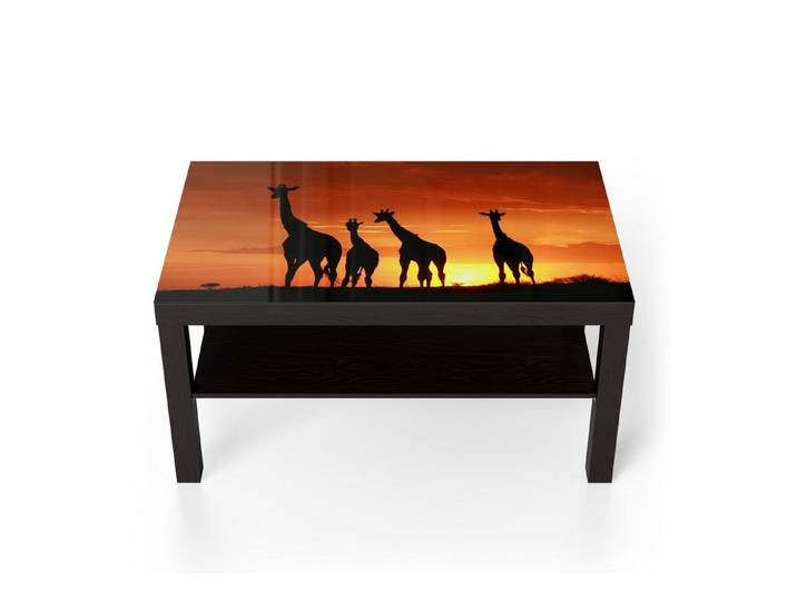 DEQORI Couchtisch 'Abend in der Savanne', Glas Beistelltisch Glastisch modern