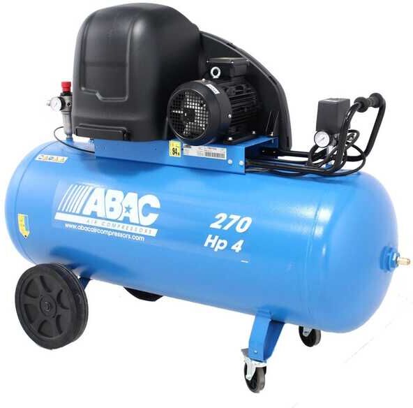 ABAC SILENT A39B 270 CT4 - Compresseur d'air électrique triphasé par courroie silencieux - Moteur 4 CV - 270 litres