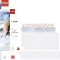 Elco 74462.12 Briefumschlag Office - C6/5, hochweiß, haftkelbend, Innendruck, ohne Fenster, 80 g/qm, 25 Stück.