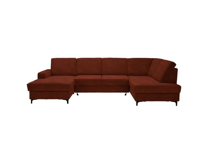 Stylife Wohnlandschaft, Rostfarben, Metall, Ottomane rechts, U-Form, 317x185 cm, Made in EU, Rücken echt, Wohnzimmer, Sofas & Couches, Wohnlandschaften, Wohnlandschaft U-Form