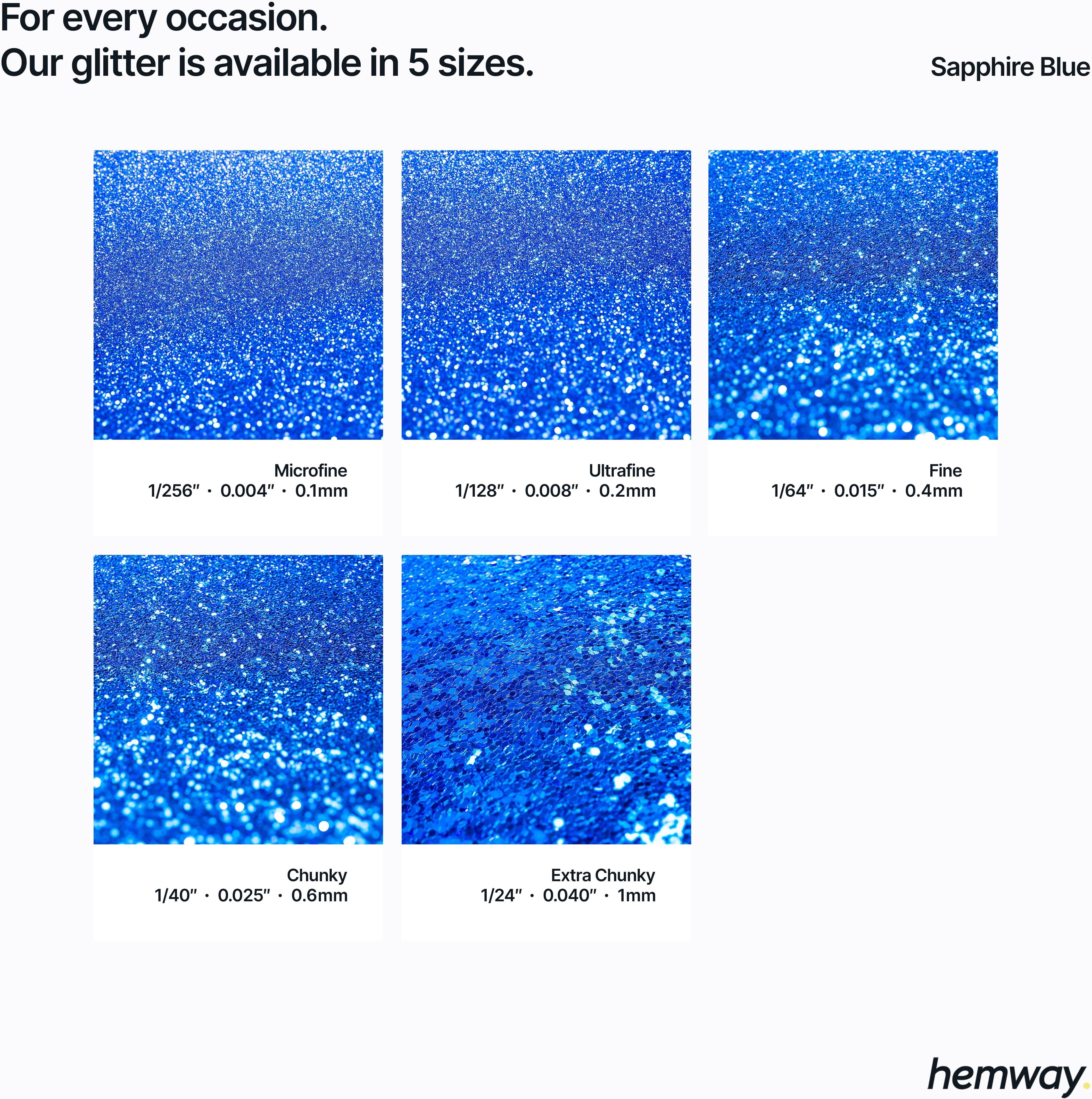 Hemway Automotive Glitter 100g / 3.5oz   Sapphire Blue   Metal Flake Custom Spray Painting - Sapphire Blue - Fine 100g