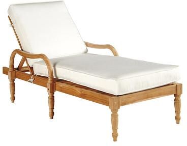 Ceylon Teak Chaise Lounge with 1 Cushion - Ballard Designs