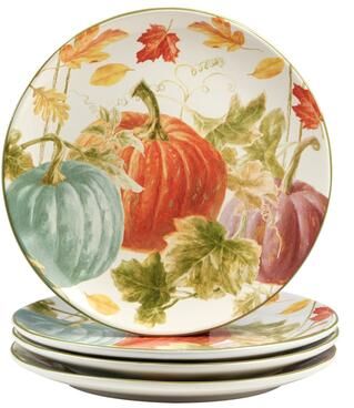 "Certified International Autumn Harvest 11-inch Dinner Plates, Set of 4 - 11"" Dia x 1"""