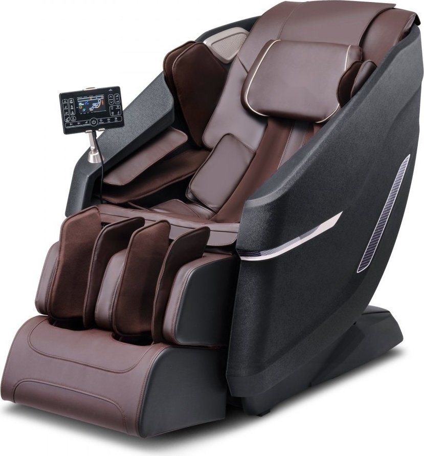 Massagesessel mit flexibler SL-Schiene - 3D-Ganzkörper-Shiatsu-Massagegerät - Schwerelosigkeit - 10 bis 18 Automatikmodi - Heizung - Bluetooth-Lautsprecher - Luftkissen und Touchscreen 160 kg