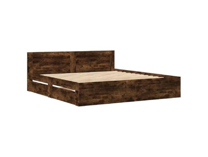 vidaXL Bettgestell mit Kopfteil Räuchereiche 180x200 cm Holzwerkstoff