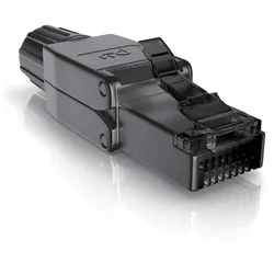 Primewire 1x Netzwerk-Adapter RJ-45 (Ethernet) zu Netzwerkkabel, Netzwerkstecker RJ45 CAT 8 - Gigabit Ethernet LAN Kabel - 40 Gbit/s, schwarz