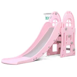 Moni Kinderrutsche Verena 18017, bis 40 kg, Basketballkorb, 172 cm Rutschlänge rosa