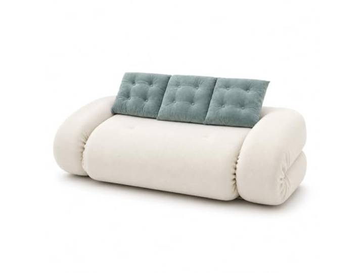 Coco Living Okoa Slaapbank Design Uitklapbaar 2-zits Breedte 160 cm Organische stijl & Uitstekend Comfort Moderne meubels voor Woonkamer (Salie Wit)