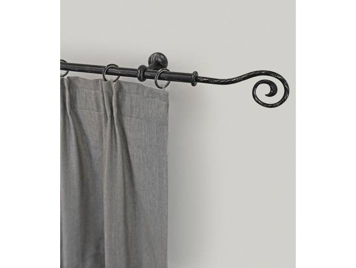 Gardinenstange GARESA ESPERANCA , schwarz, L:400cm Ø:16mm, Metall, Gardinenstangen, Gardinenstange, rustikale Vorhanggarnitur, verlängerbar, Eisen, Endk. Spirale