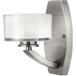 Wandleuchte Wandlampe Flurleuchte Glas facettiert nickel gebürstet LED  B 12,7cm