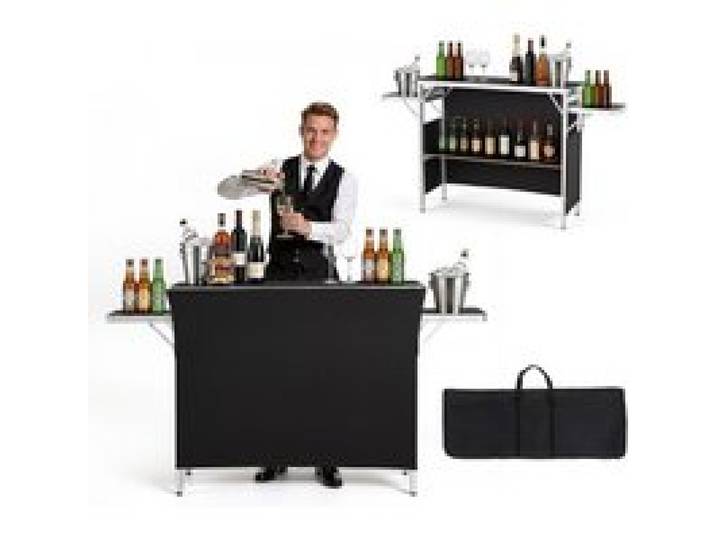 VEVOR Messetheke Klappbar, 1100x390x880 mm, Empfangstheke mit Tragetasche, Ablagefach, Rezeptionstheke, Messestand, Bartisch, Faltbare Mobile Barstation für Veranstaltungen, Partys & Messen