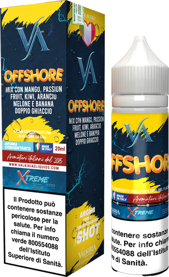 Valkiria Offshore Xtreme Liquido Shot 20ml Mango Passion Fruit Melone Ghiaccio