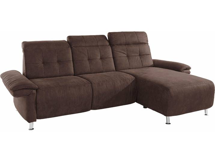 Ecksofa HOME AFFAIRE Manhattan L-Form , braun, B:270cm H:102cm T:168cm, Kunstleder SOFTLUX;Flachgewebe (100% Polyester);Struktur (100% Polyester), Sofas, Ecksofa, 2 Sitze mit elektrischer Relaxfunktion, verstellbare Armlehnen