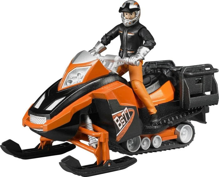 Bruder Snowmobil mit Fahrer und Ausstattung (orange/schwarz)