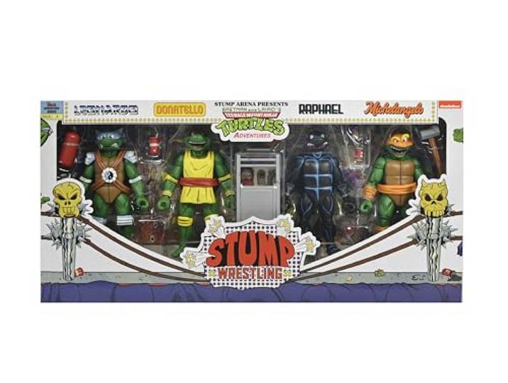 Stump Wresting Turtles Actionfigur, 17,8 cm große Actionfigur, Teenage Mutant Ninja-Turtles (Archie Comics), NECA Collectibles, 4 Stück