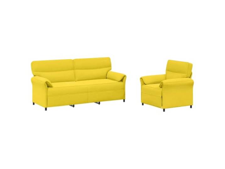 PUGYNBK 2-Sitzer-Sofa, hellgelb, Polyestergewebe, rechteckig Robustes Metallgestell, Schaumstofffüllung, geschwungene Armlehnen, einfache Montage