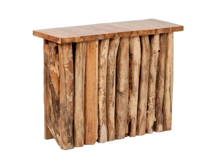LebensWohnArt Konsolentisch Massive Teak Konsole ALGO Natural 100cm Unikat Konsolentisch