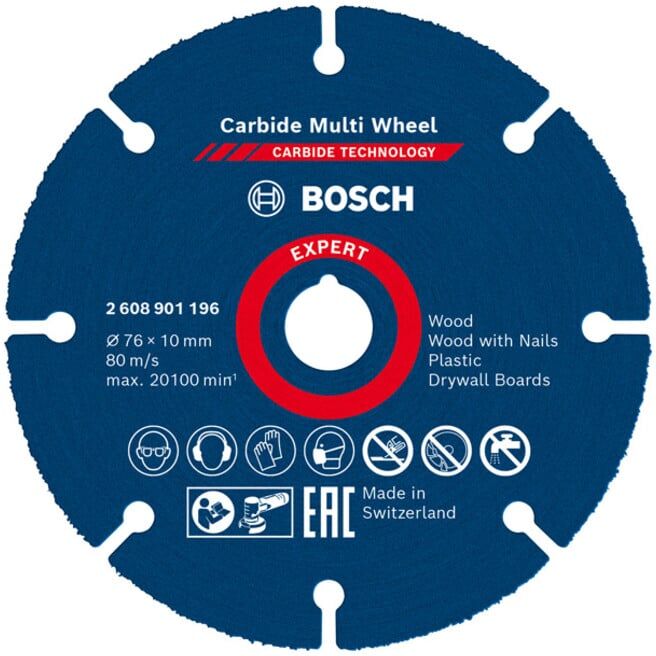 Disque de coupe BOSCH EXPERT en carbure ⌀76 mm (2608901196)