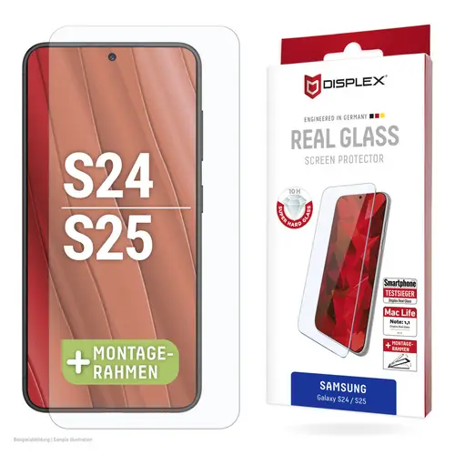 DISPLEX Real Glass Displayschutzglas Samsung Galaxy S24, Galaxy S25 1 St. Anti-Fingerprint 01895