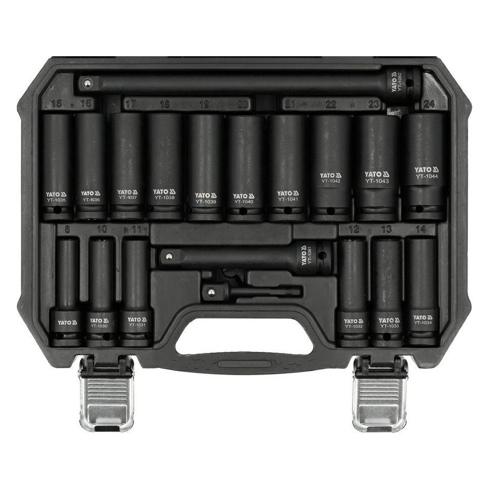 Yato Schlagschraubendreher-Steckschlüsselsatz - 1/2" - tief - 19-teilig (YT-10556)